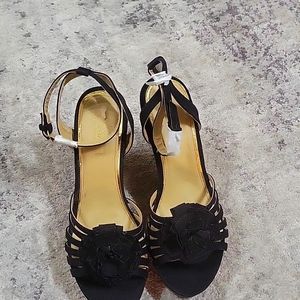 Black Wedge Sandals